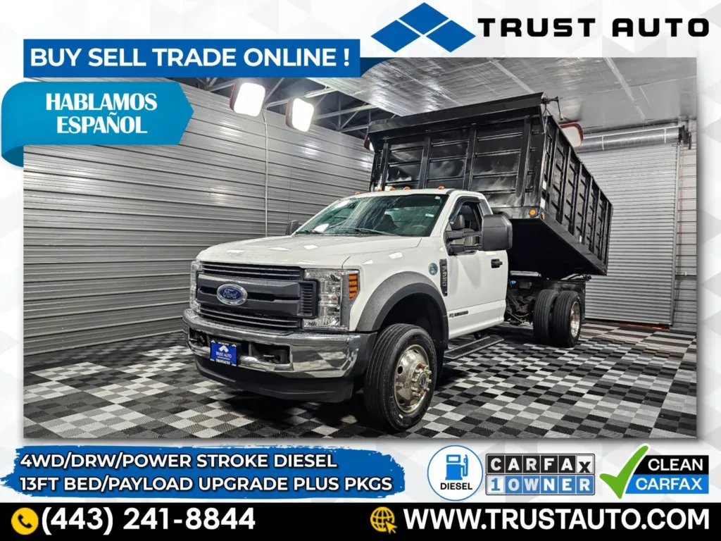 2018 Ford Super Duty F-550 Dump DRW XL 4WD Regular Cab Dually 12FT Bed Power Stroke Diesel Dump Truck for sale in Sykesville, MD