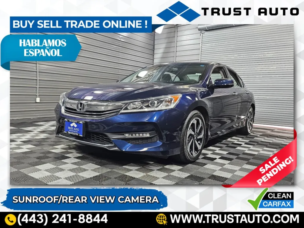 Used 2017 Honda Accord EX-L V6 Sedan for sale in Sykesville, MD at