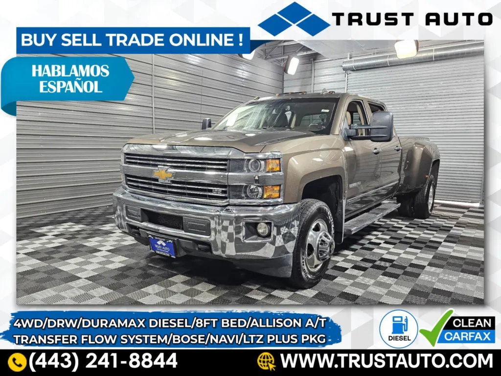 2015 Chevrolet Silverado 3500HD DRW LTZ 4WD Crew Cab 8FT Bed Dually Duramax Diesel Pickup Truck for sale in Sykesville, MD