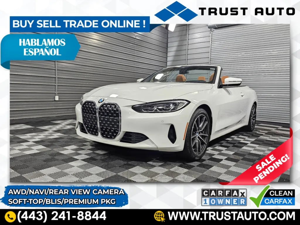 2023 BMW 4 Series 430i xDrive AWD Soft-Top Convertible Cabriolet w/Premium Pkg for sale in Sykesville, MD