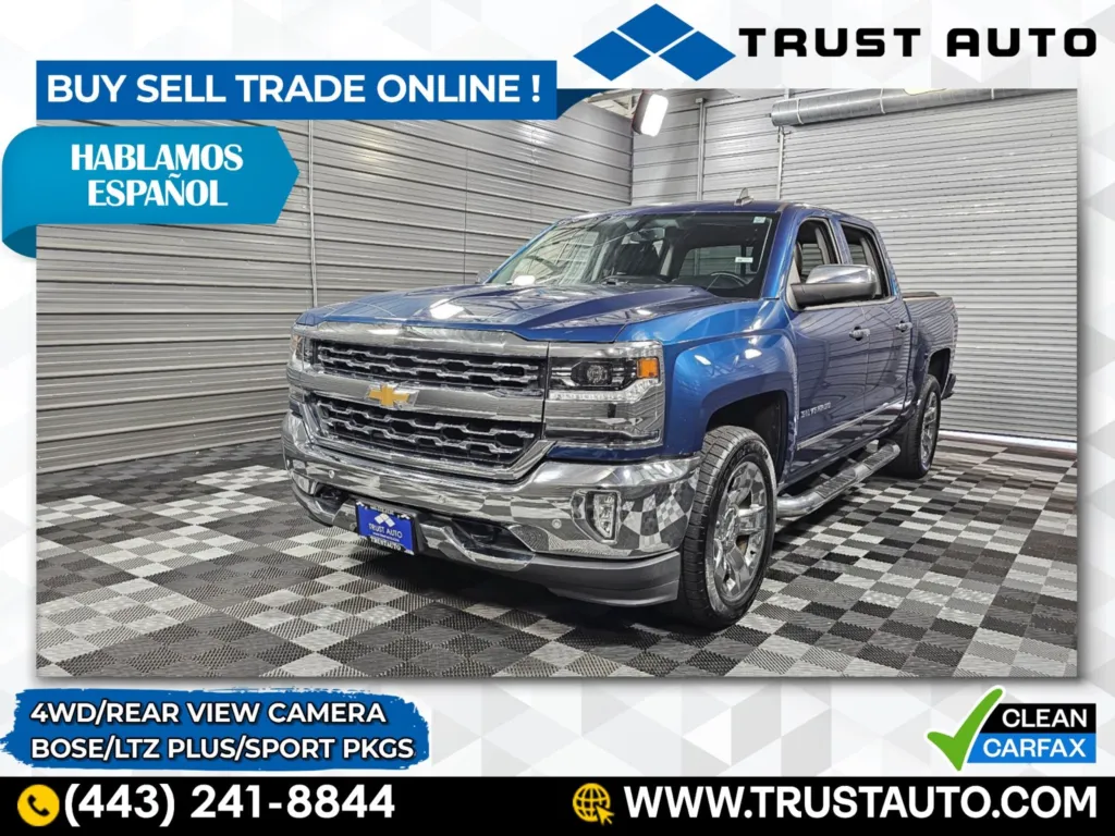 Used 2018 Chevrolet Silverado 1500 LTZ 4WD Crew Cab V8 Pickup