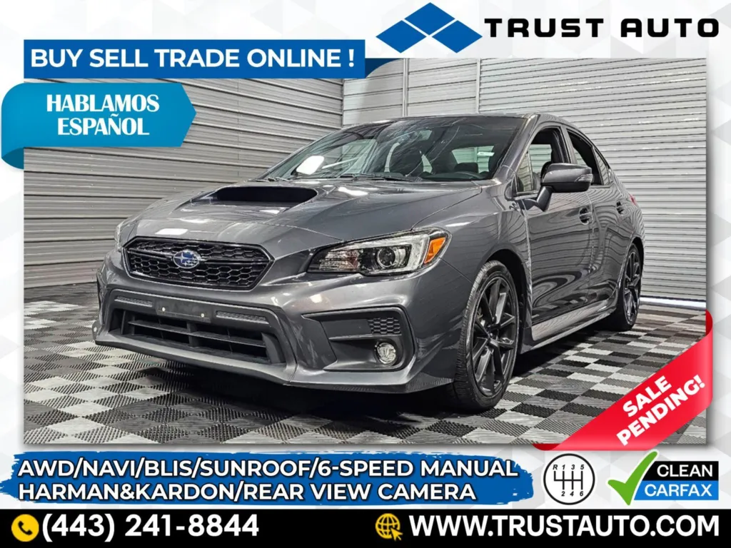 2020 Subaru WRX Limited AWD 6-Speed Manual Sedan w/Nav System for sale in Sykesville, MD