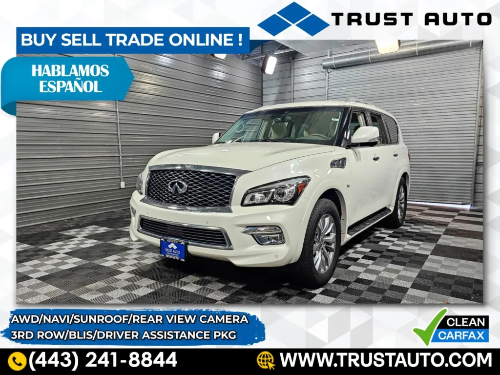 2017 INFINITI QX80 AWD 8-Passenger Luxury SUV w/Driver Assistance Pkg for sale in Sykesville, MD