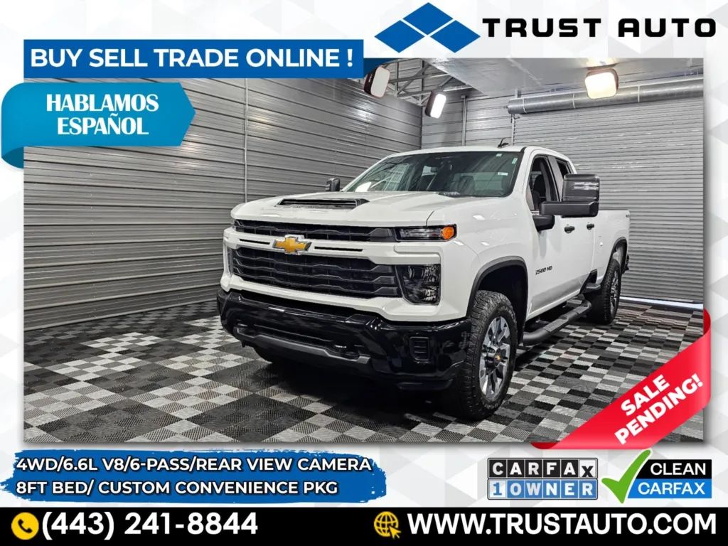 2024 Chevrolet Silverado 2500HD Custom 4WD Double Cab 8FT Bed 6.6L V8 Pickup Truck w/Convenience for sale in Sykesville, MD