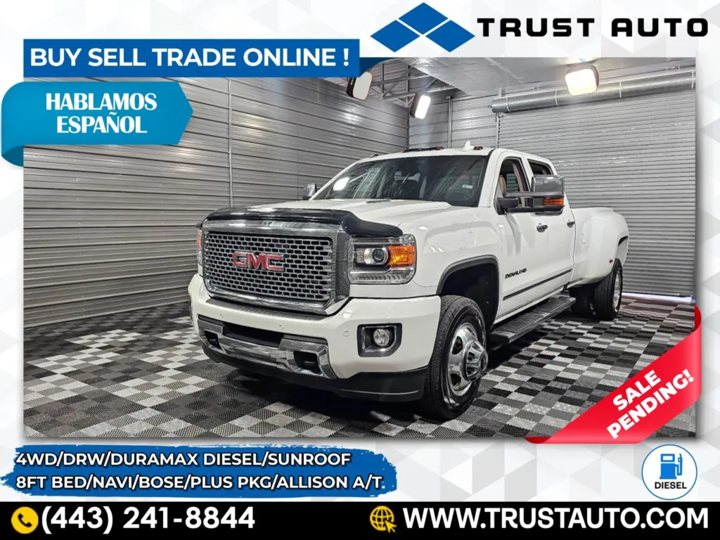 2016 GMC Sierra 3500HD DRW Denali 4WD Crew Cab Dually 8FT Bed Duramax Diesel Pickup Truck w for sale in Sykesville, MD
