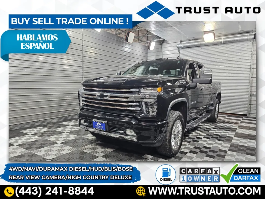 2020 Chevrolet Silverado 3500HD High Country 4WD Crew Cab Duramax Diesel Pickup Truck w/Deluxe Pkg for sale in Sykesville, MD