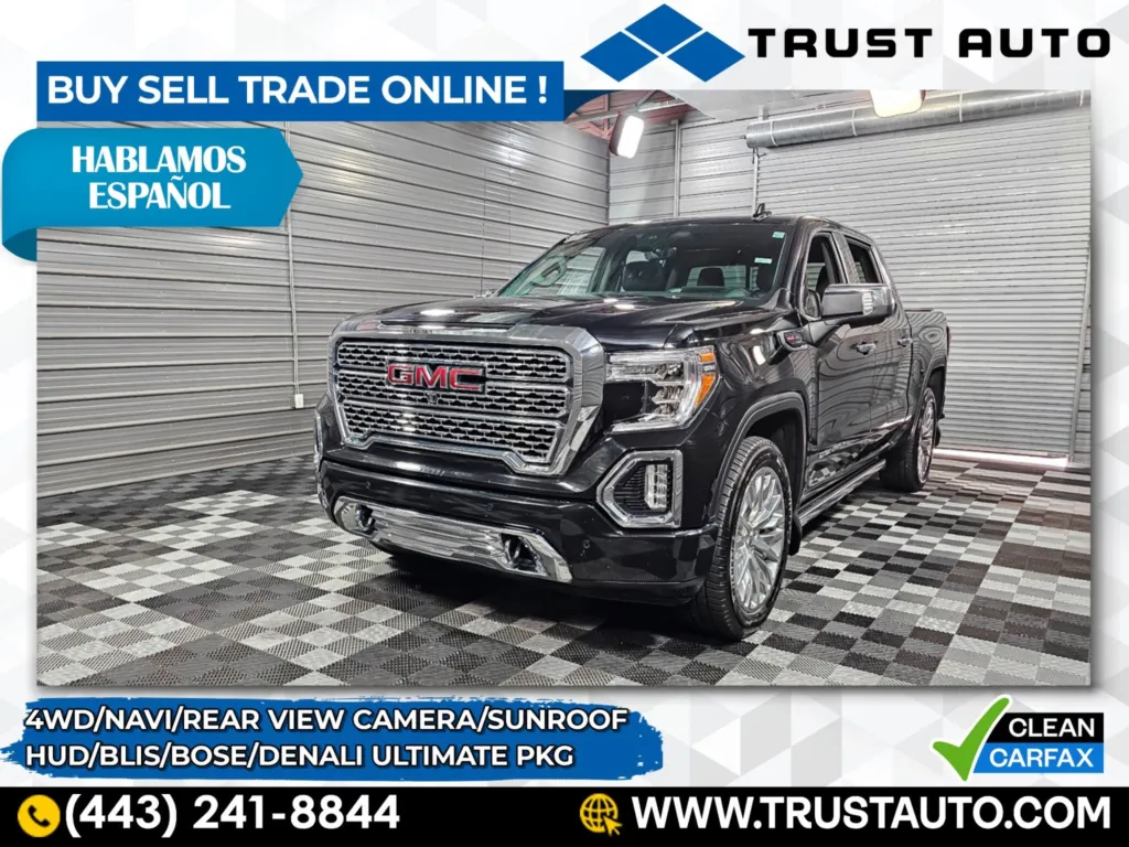 2019 GMC Sierra 1500 Denali 4WD Crew Cab 6.2L Ecotec3 V8 Pickup Truck w/Ultimate Pkg for sale in Sykesville, MD