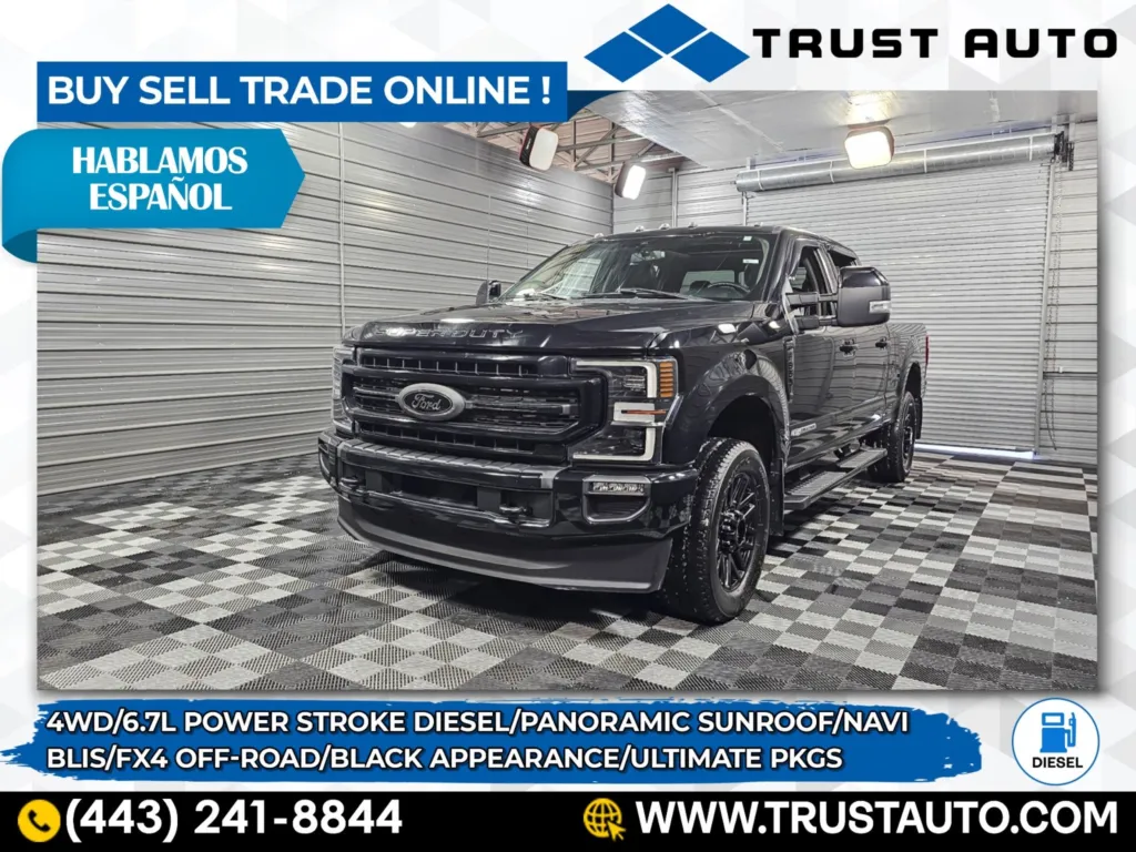 2021 Ford Super Duty F-350 SRW Lariat 4WD Crew Cab Power Stroke Diesel Pickup Truck w/Black Appearance/Ultimate Pkgs for sale in Sykesville, MD
