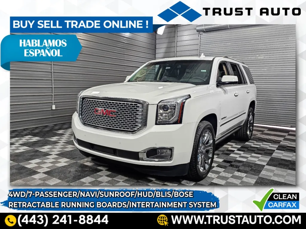 2016 GMC Yukon Denali 4WD 7-Passenger Luxury SUV w/Entertainment System for sale in Sykesville, MD