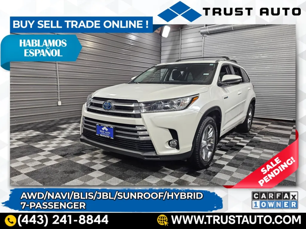 2018 Toyota Highlander Hybrid Limited AWD 7-Passenger SUV for sale in Sykesville, MD