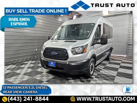 Silver 2019 Ford Transit T-350 12-Passenger XL 148''WB Diesel Medium Roof Minivan/Van for sale in Sykesville, MD