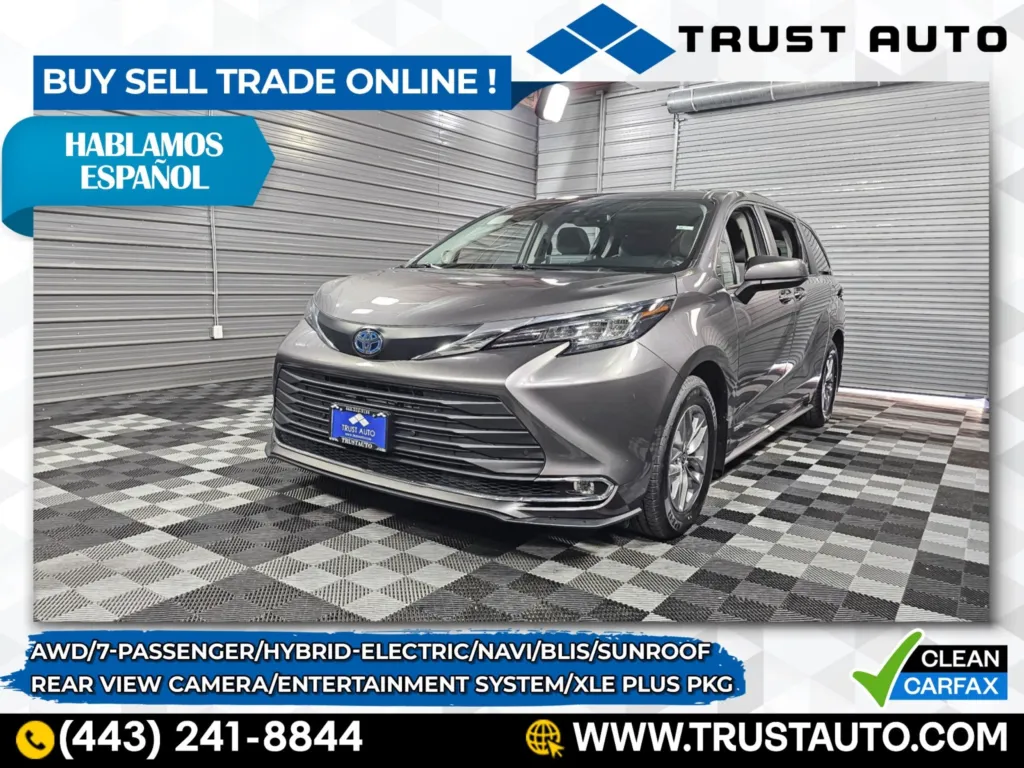Used 2021 Toyota Sienna 7-Passenger XLE AWD Hybrid-Electric