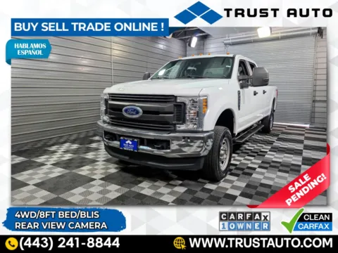 White 2019 Ford Super Duty F-250 XL 4WD Crew Cab 8ft Long Bed 6.2L EFI V8 Pickup Truck for sale in Sykesville, MD