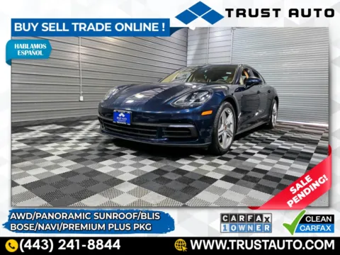 Blue 2017 Porsche Panamera 4 AWD Luxury Hatchback w/Premium Plus Pkg for sale in Sykesville, MD