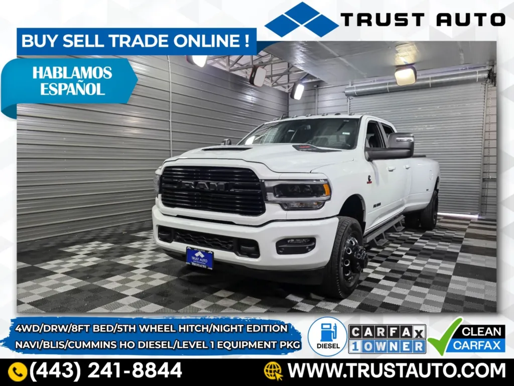 2023 Ram 3500 DRW Laramie 4WD Dually Crew Cab 8FT Bed Cummins HO Diesel Pickup Truck for sale in Sykesville, MD
