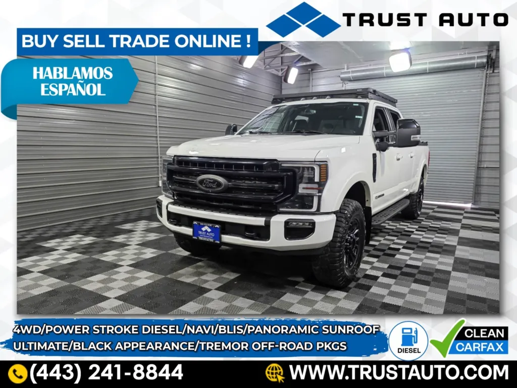 2021 Ford Super Duty F-250 Lariat 4WD Crew Cab Power Stroke Diesel Pickup Truck w/Ultimate/Black Appearance Pkg for sale in Sykesville, MD