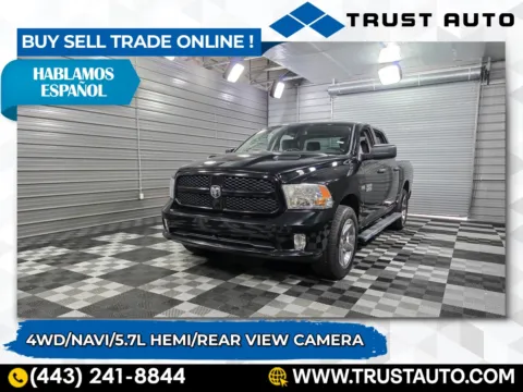 Black 2014 Ram 1500 Express 4WD Crew Cab 5.7L V8 HEMI 6-Passenger Pickup Truck for sale in Sykesville, MD