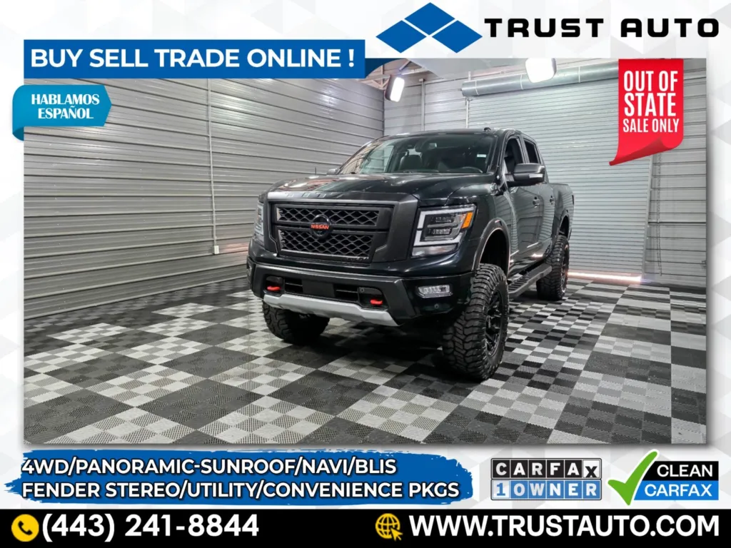 Used 2021 Nissan Titan PRO-4X 4WD Crew Cab Pickup Truck w/Utility