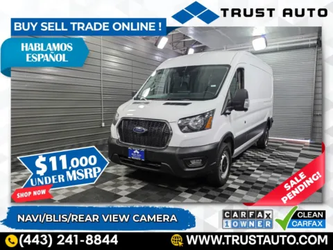 White 2024 Ford Transit T-250 Cargo 148''WB Medium Roof Minivan/Van for sale in Sykesville, MD