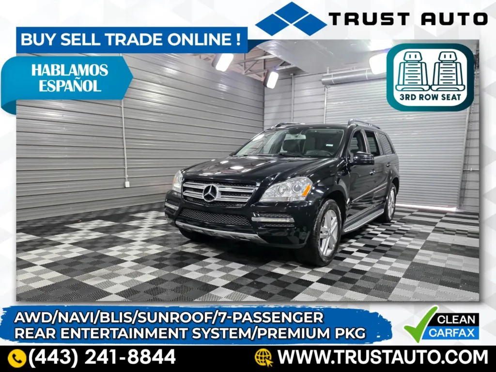 2012 Mercedes-Benz GL-Class 4MATIC GL 450 AWD 7-Passenger Luxury SUV w/Rear Entertainment System for sale in Sykesville, MD