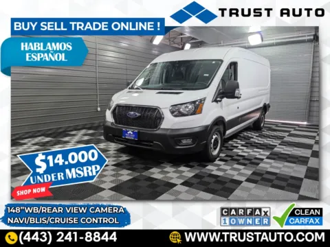 White 2024 Ford Transit T-250 Cargo 148''WB Medium Roof Minivan/Van for sale in Sykesville, MD