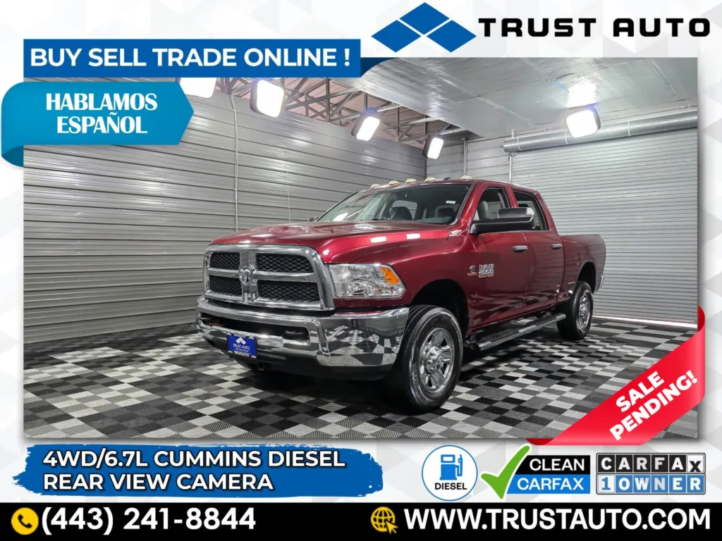 2018 Ram 2500 Tradesman 4WD Crew Cab 6-Pass Cummins Diesel Pickup Truck for sale in Sykesville, MD