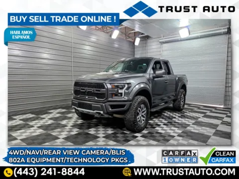 Gray 2017 Ford F-150 Raptor 4WD SuperCrew Pickup Truck w/Luxury Equipment/Technology Pkgs for sale in Sykesville, MD