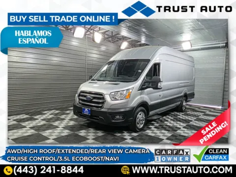 Silver 2020 Ford Transit T-350 Cargo AWD 148'' High Roof Extended Minivan/Van for sale in Sykesville, MD