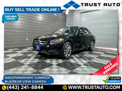 Black 2017 Mercedes-Benz C-Class C 300 4MATIC AWD Sedan for sale in Sykesville, MD