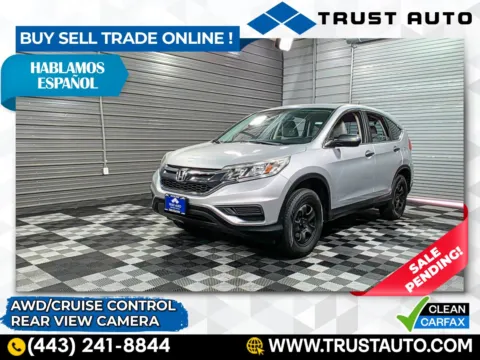 Silver 2015 Honda CR-V LX AWD SUV for sale in Sykesville, MD