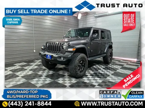 Gray 2020 Jeep Wrangler Unlimited Sport Altitude 4WD Hard-Top SUV w/Preferred Pkg for sale in Sykesville, MD