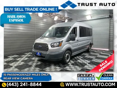 Silver 2018 Ford Transit T-350 15-Passenger XL 148''WB Medium Roof Minivan/Van for sale in Sykesville, MD