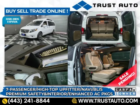 White 2018 Mercedes-Benz Metris 7-Passenger 126'' WB Luxury High-Top Upfitter Conversion Van w/Premium Safet for sale in Sykesville, MD