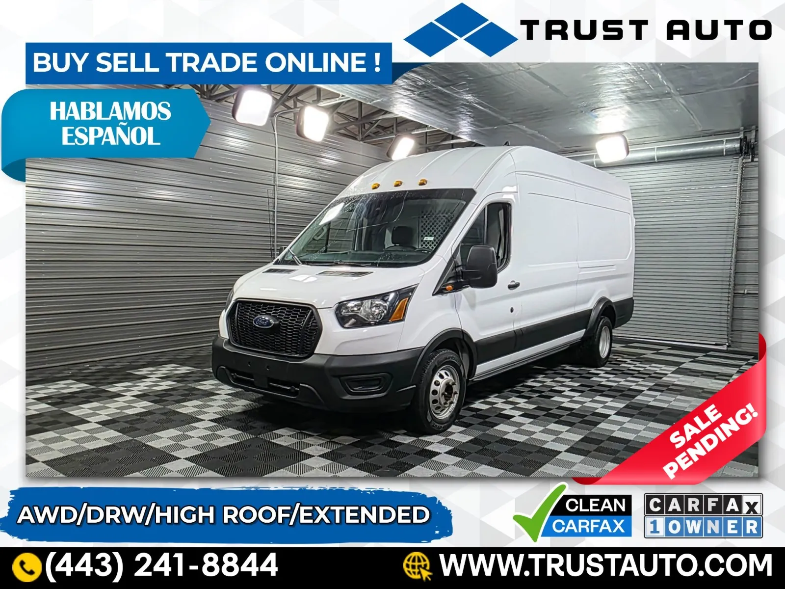 2023 Ford Transit T-350 HD Cargo DRW 148''WB AWD Dually Extended High Roof Minivan/Van