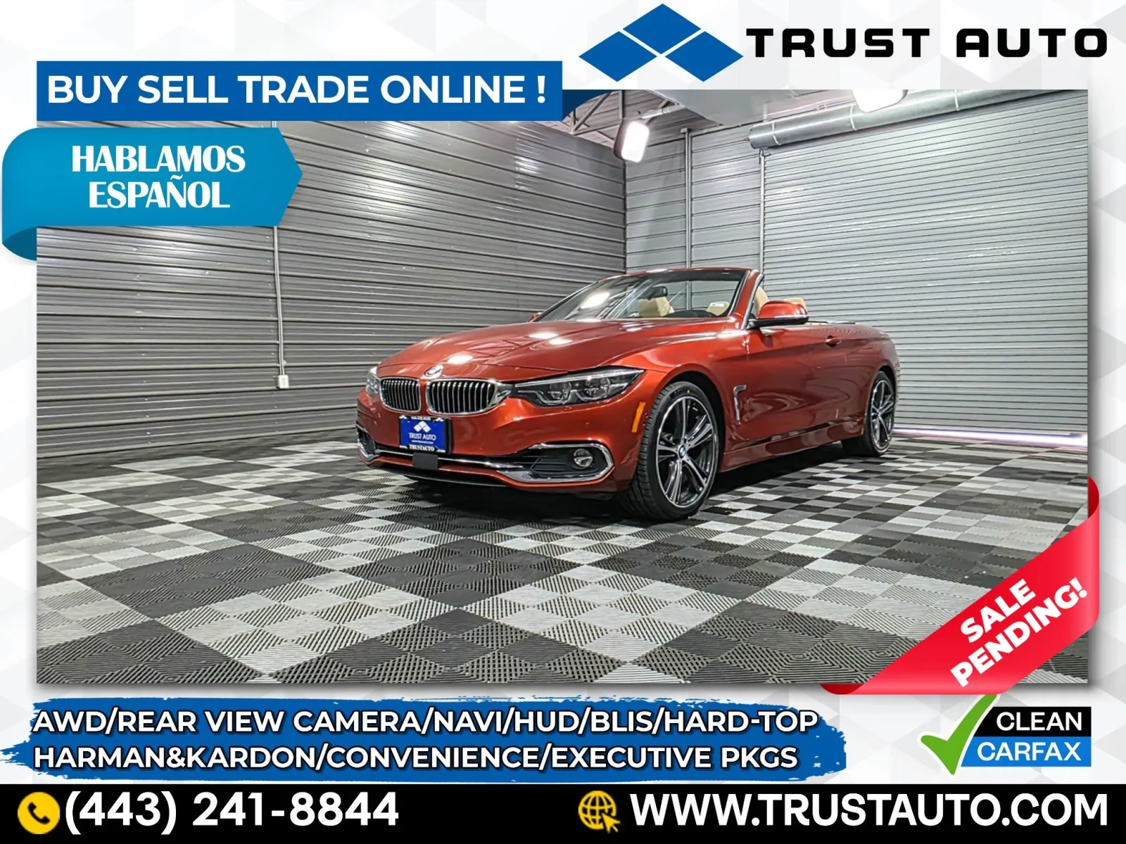 2020 BMW 4 Series 430i xDrive AWD Hard-Top Luxury Convertible w/Executive Pkg for sale in Sykesville, MD