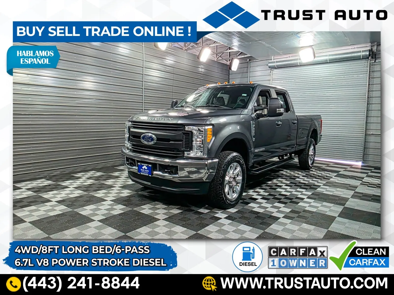 2017 Ford Super Duty F-250 XL 4WD Crew Cab 8FT Long Bed Power Stroke Diesel Pickup Truck for sale in Sykesville, MD
