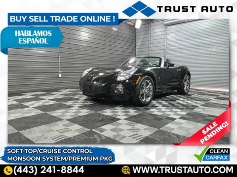 Black 2008 Pontiac Solstice GXP Soft-Top Convertible for sale in Sykesville, MD