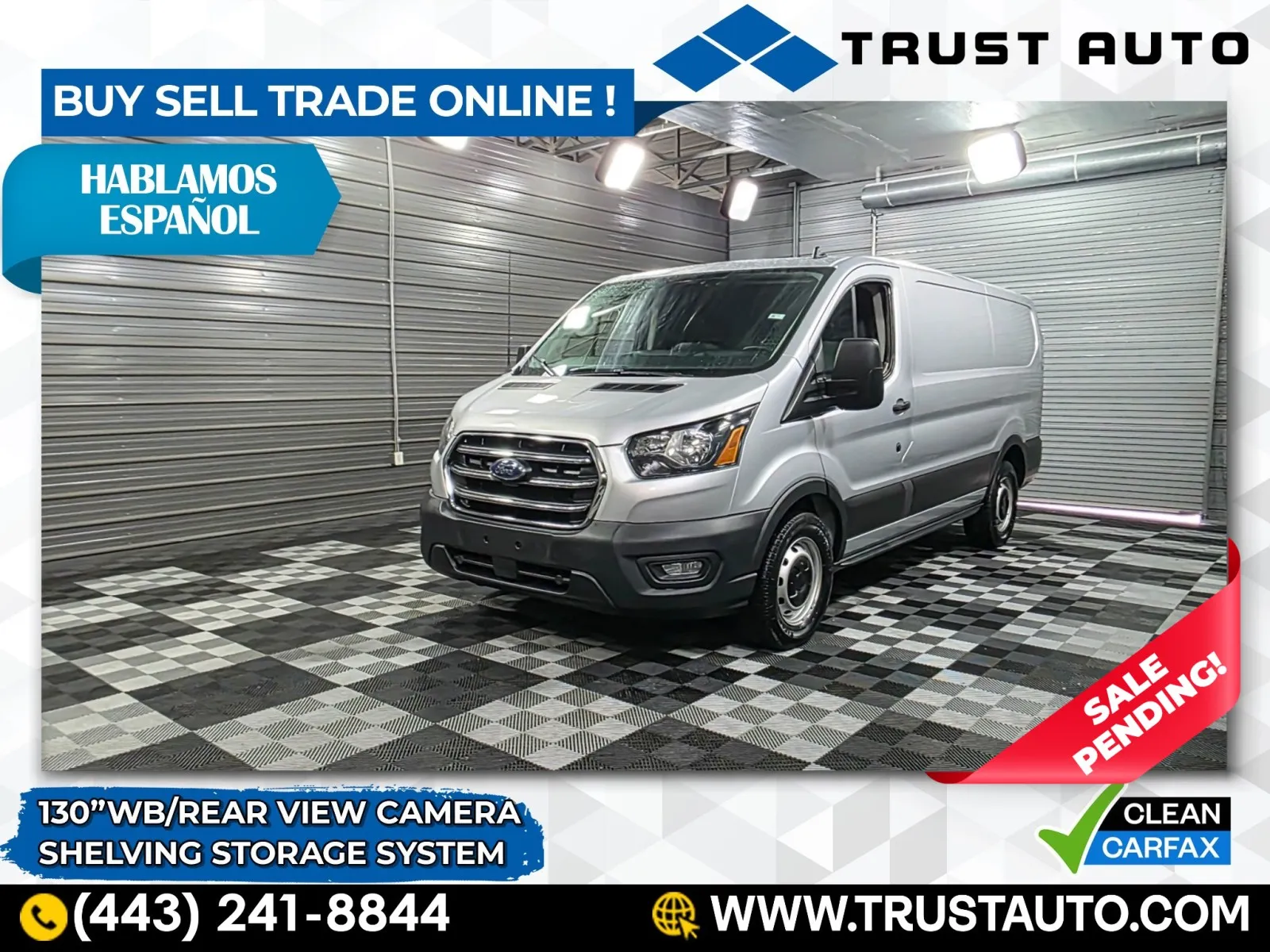 2020 Ford Transit T-150 Cargo 130''WB Low Roof Minivan/Van w/Shelving Storage System for sale in Sykesville, MD