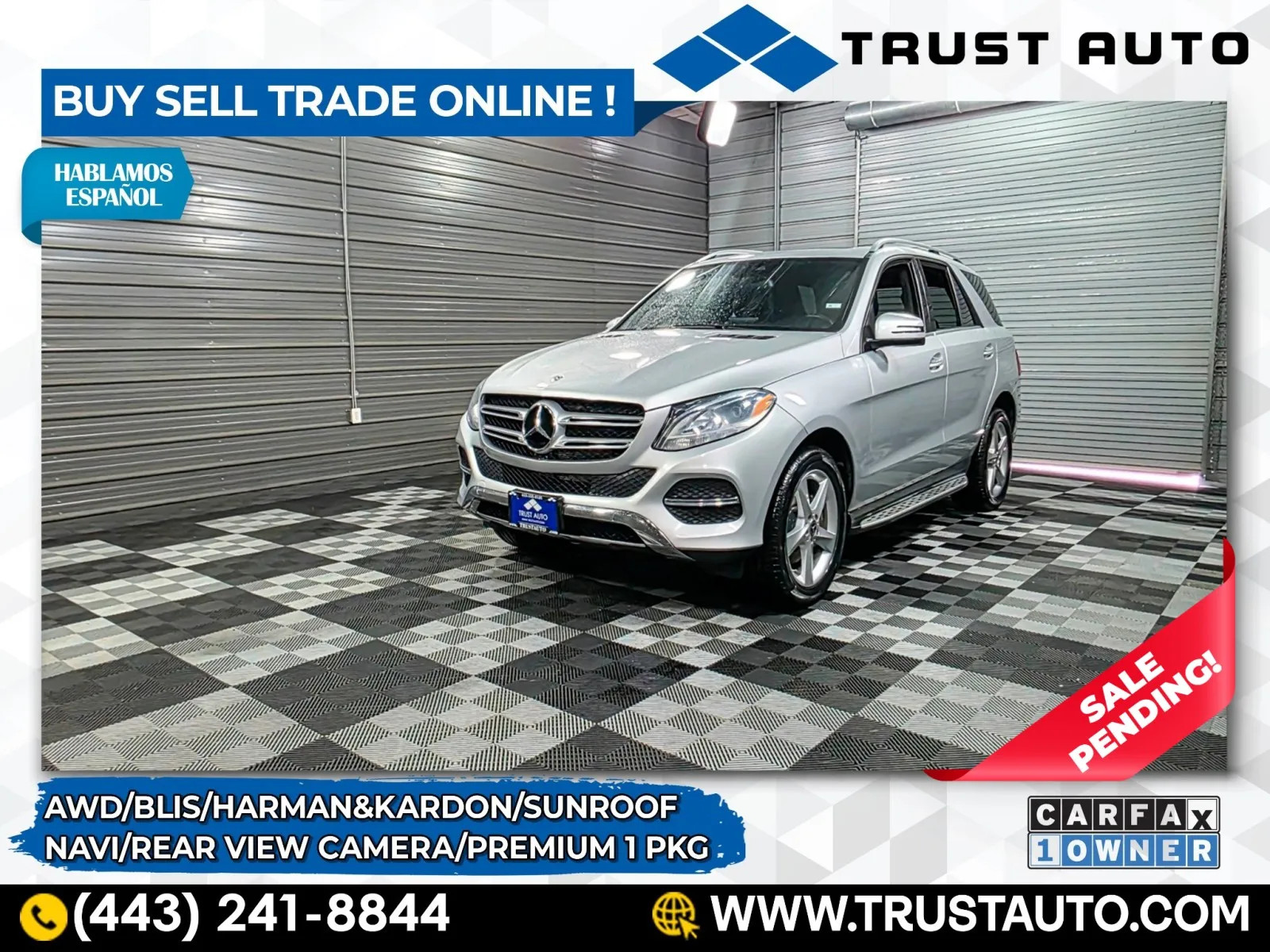 2018 Mercedes-Benz GLE 350 AWD 4MATIC Luxury SUV w/Premium 1 Pkg for sale in Sykesville, MD
