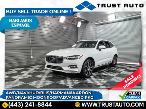 White 2020 Volvo XC60 Inscription T6 AWD SUV w/Advanced Pkg for sale in Sykesville, MD