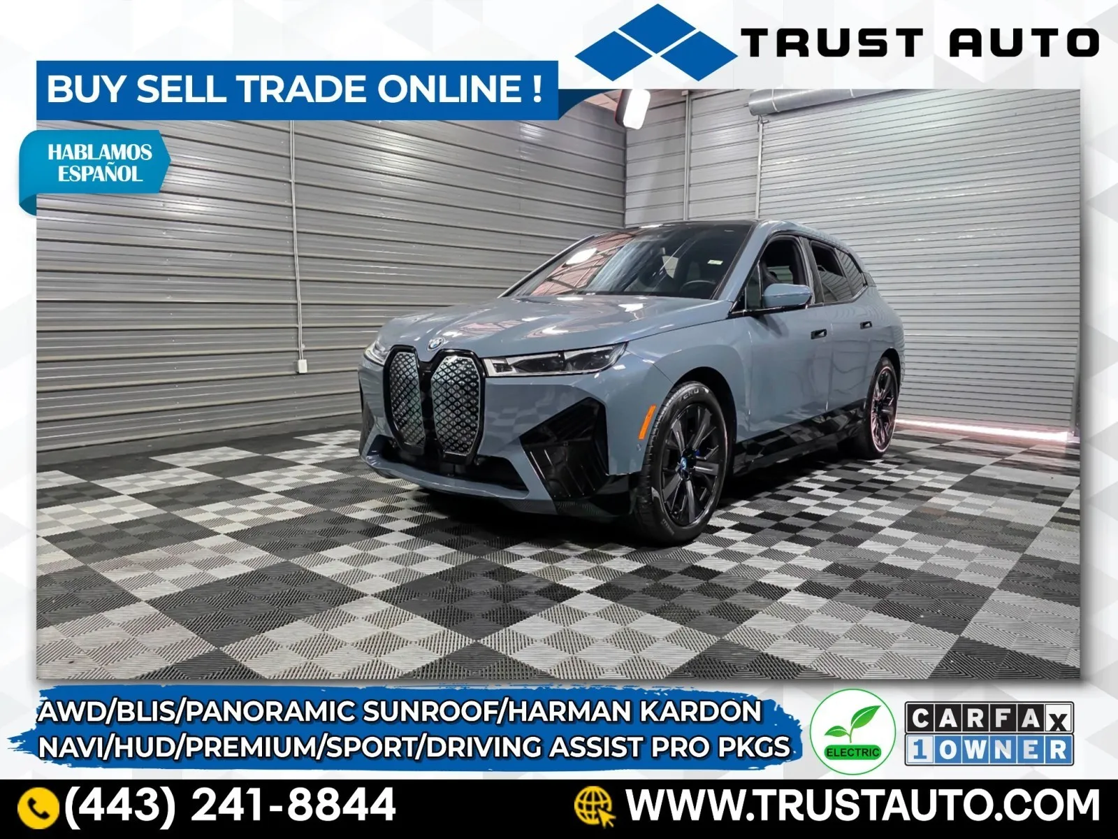 Gray 2023 BMW iX xDrive50 AWD Electric Luxury SUV w/Premium/Sport Pkgs for sale in Sykesville, MD
