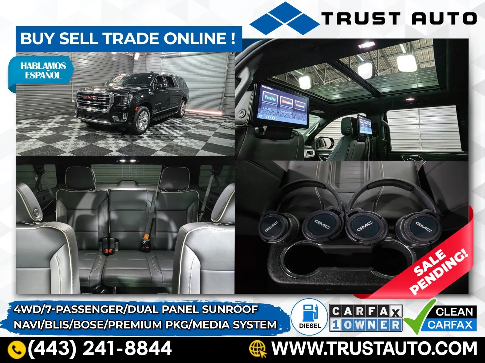 2023 GMC Yukon XL SLT 4WD 7-Passenger Luxury SUV w/Premium Pkg for sale in Sykesville, MD