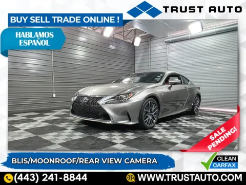 Silver 2017 Lexus RC Turbo F Sport Coupe for sale in Sykesville, MD