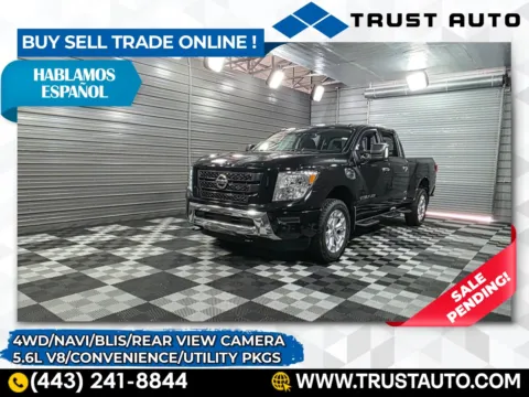 Black 2021 Nissan Titan XD SV 4WD Crew Cab Pickup Truck w/Convenience/Utility Pkgs for sale in Sykesville, MD