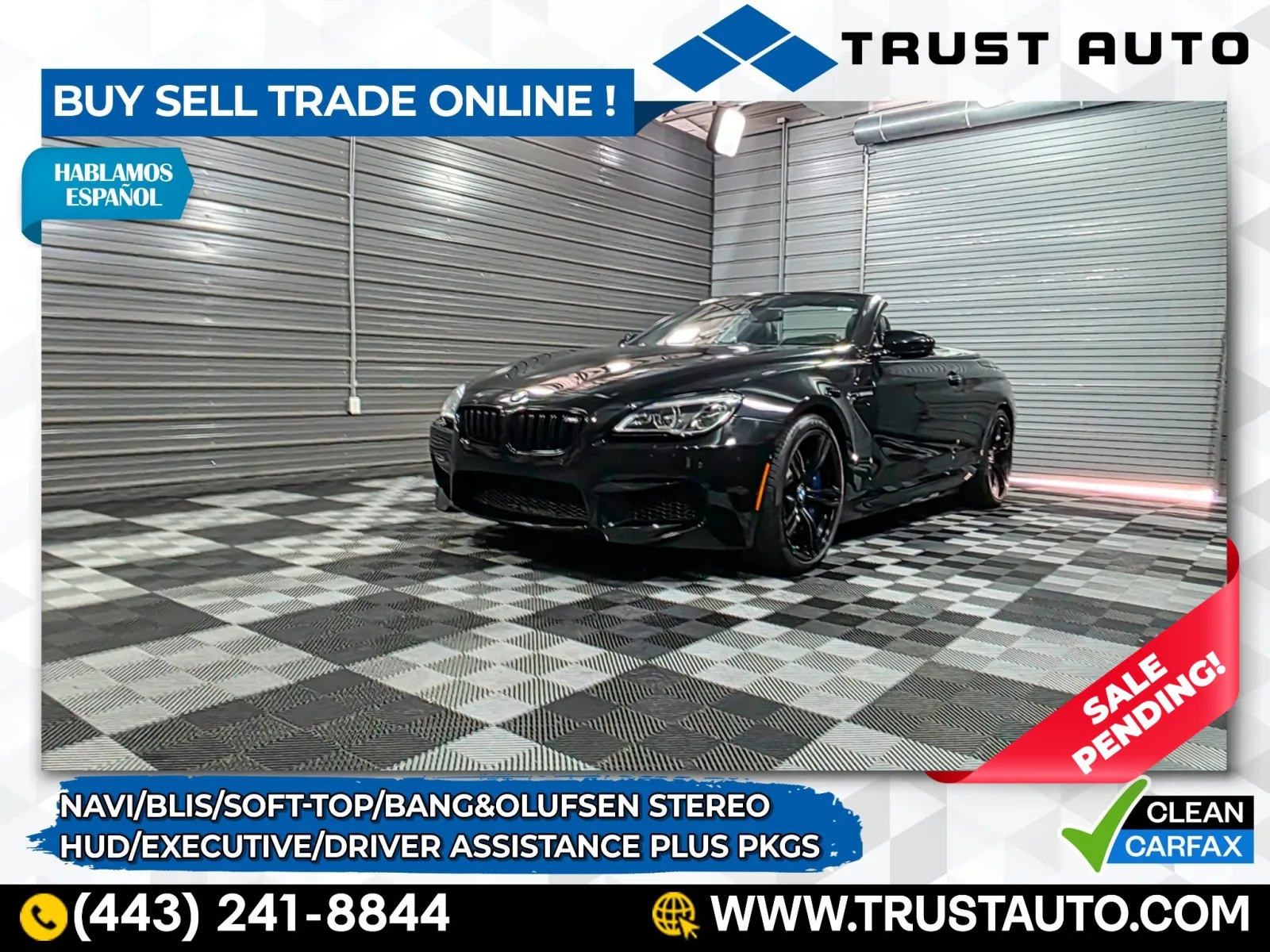 2016 BMW M6 Luxury Soft-Top Convertible w/Executive/Driver Assistance Plus P for sale in Sykesville, MD