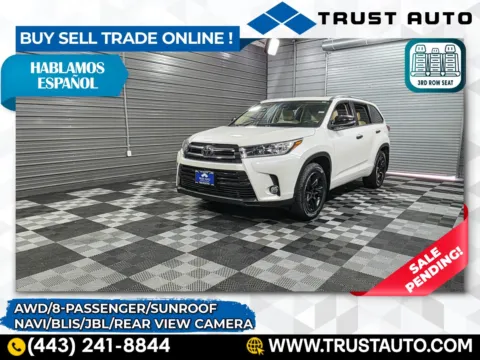 White 2018 Toyota Highlander Limited AWD 8-Passenger SUV for sale in Sykesville, MD