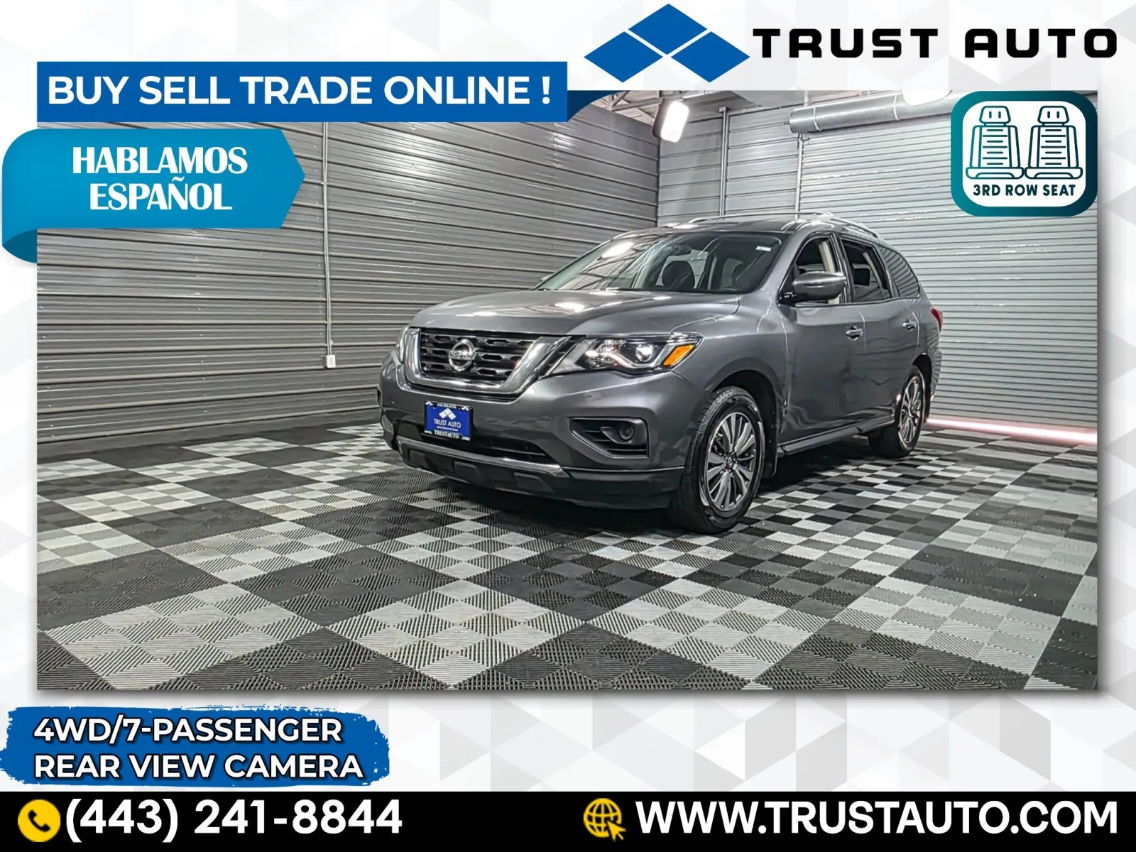 Silver 2019 Nissan Pathfinder S 4WD 7-Passenger SUV for sale in Sykesville, MD