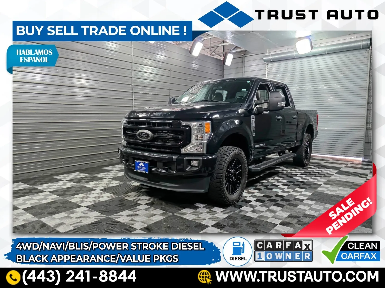 2022 Ford Super Duty F-250 XLT 4WD Crew Cab Power Stroke Diesel Pickup Truck w/Black Appear for sale in Sykesville, MD