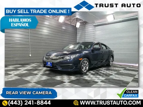Blue 2017 Honda Civic LX 4-Door Sedan for sale in Sykesville, MD