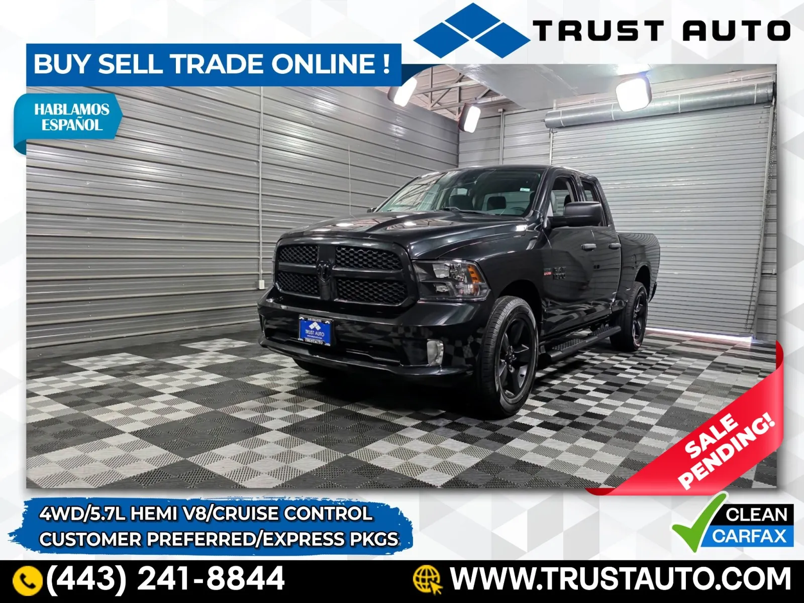 2018 Ram 1500 Express 4WD HEMI Quad Cab Pickup Truck for sale in Sykesville, MD